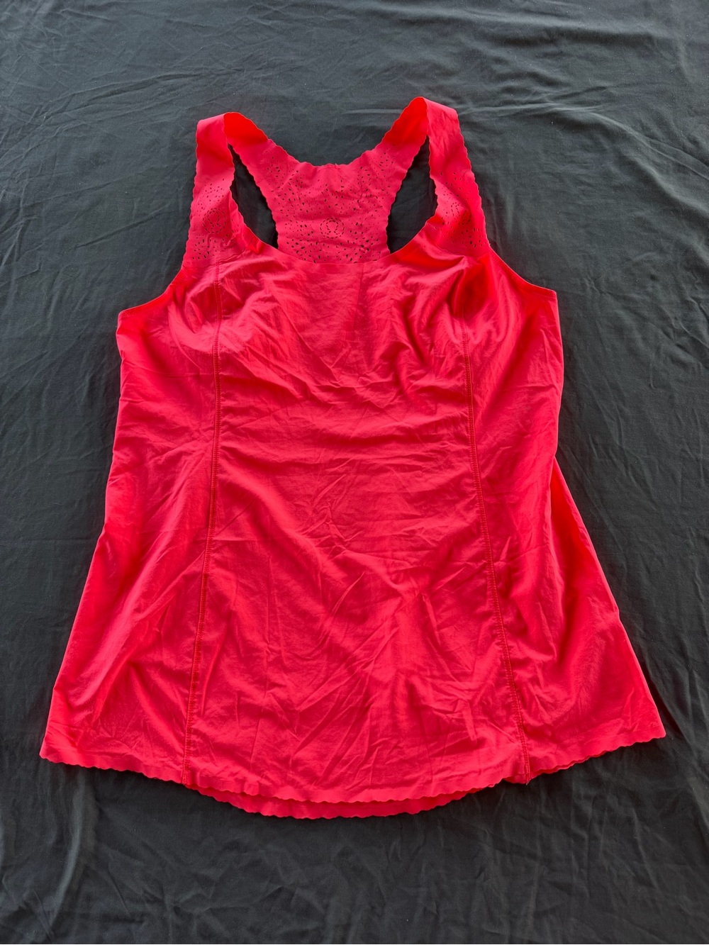 Lululemon Run A Marathon Singlet Tank Top Size L Pink Laser Cut Lightweight